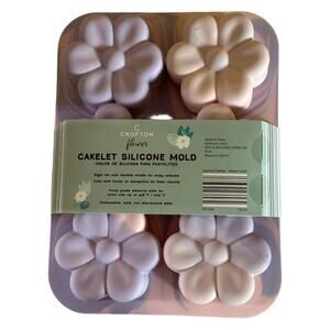 NIB Crofton Flower Silicone Cakelet Mold 6 Cavity Baking Pan Nonstick